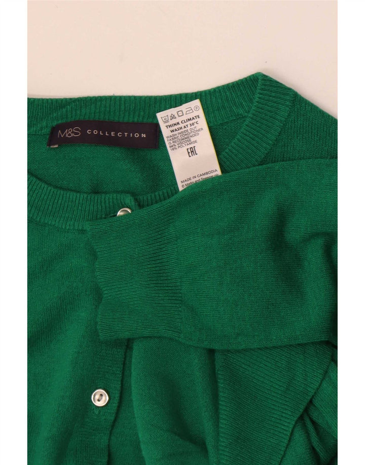 Suéter cardigã feminino Marks & Spencer UK 14 grande viscose verde