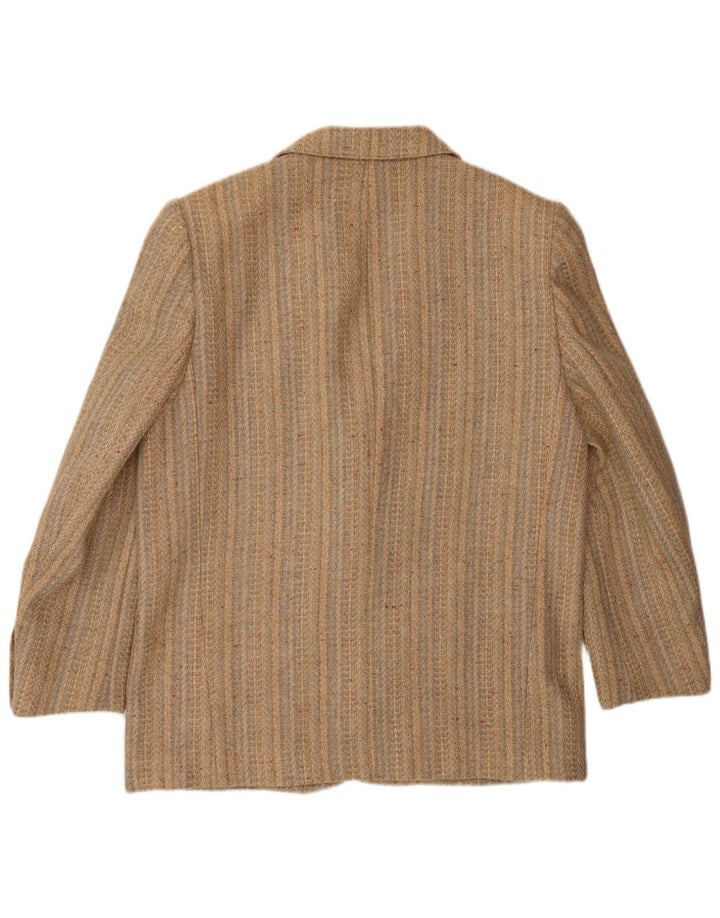 Jaqueta blazer feminina FENDI com 2 botões IT 44 médio bege listrado clássico