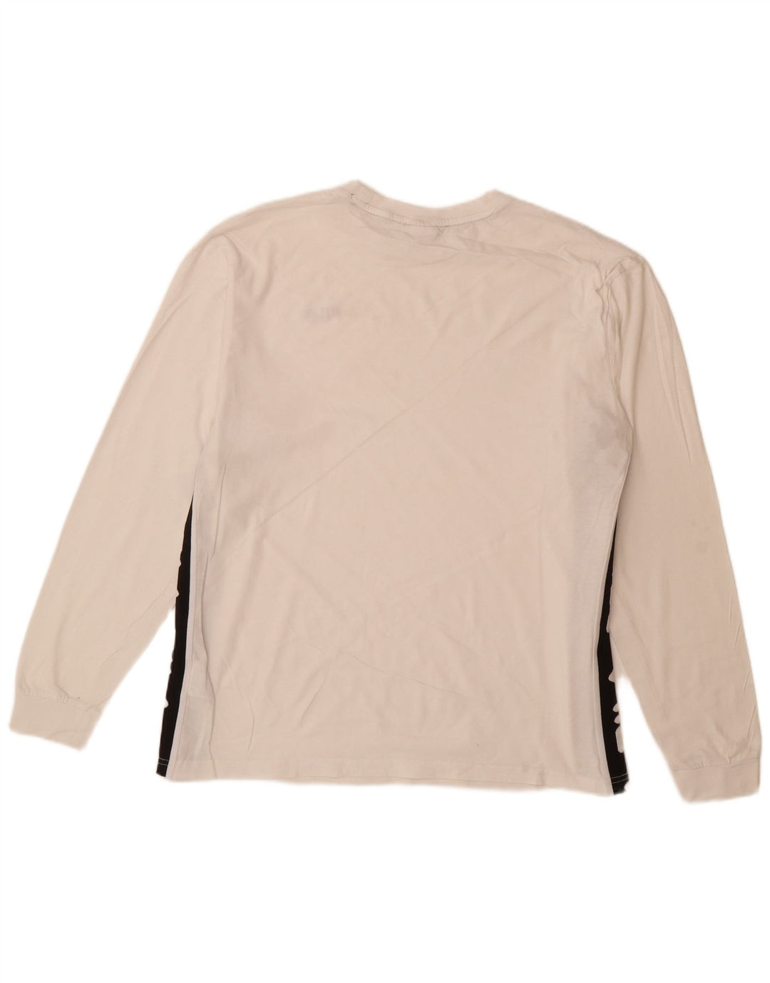 FILA Camiseta masculina gráfica de manga comprida grande algodão colorido branco