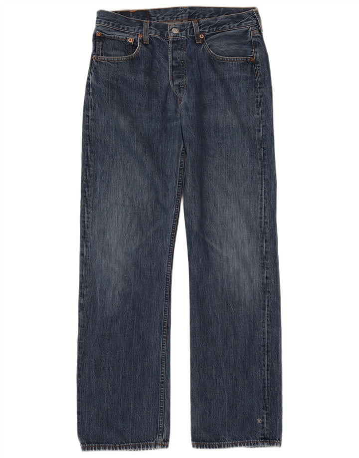 Levi's Masculino 501 Straight Jeans W32 L32 Azul Algodão