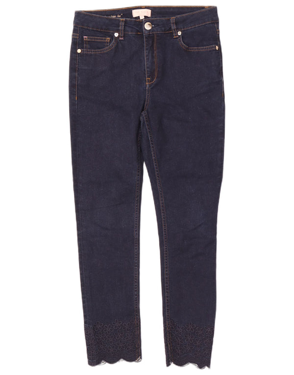 Jeans slim feminino Ted Baker W28 L26 azul marinho floral