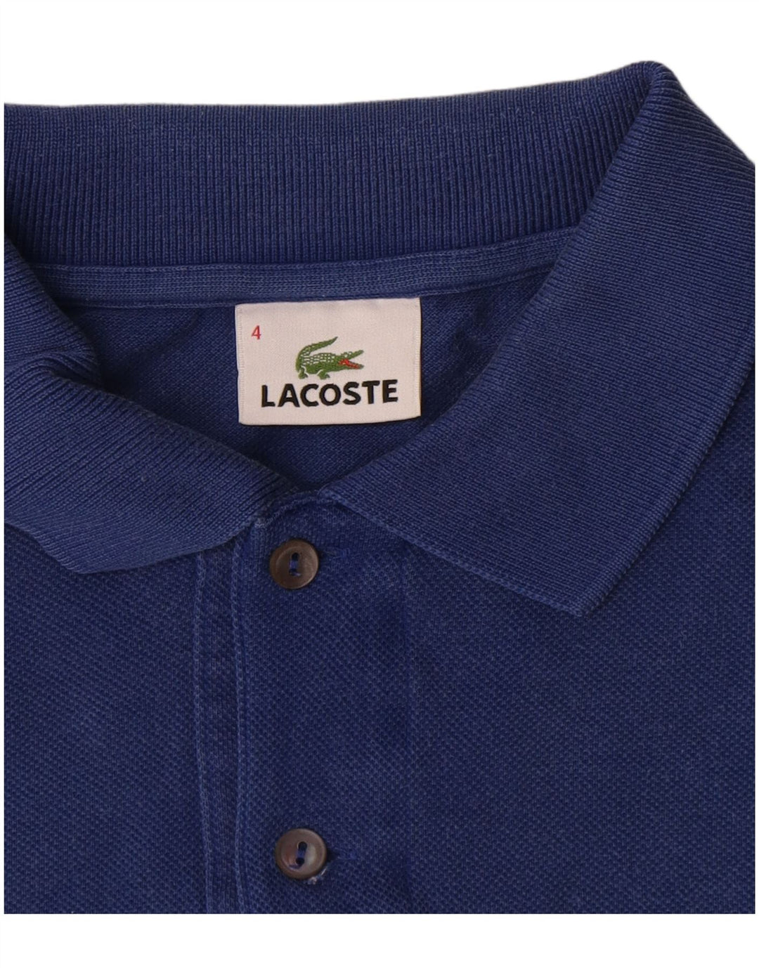 Camisa polo masculina Lacoste tamanho 4 médio algodão azul marinho