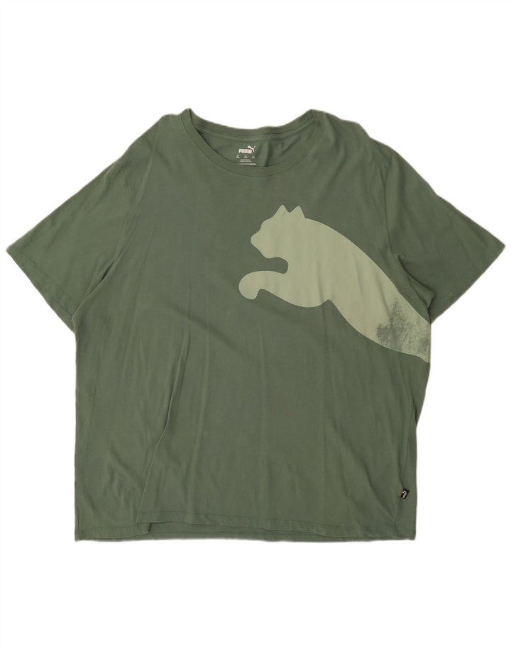 Camiseta gráfica masculina PUMA Top 2XL algodão verde