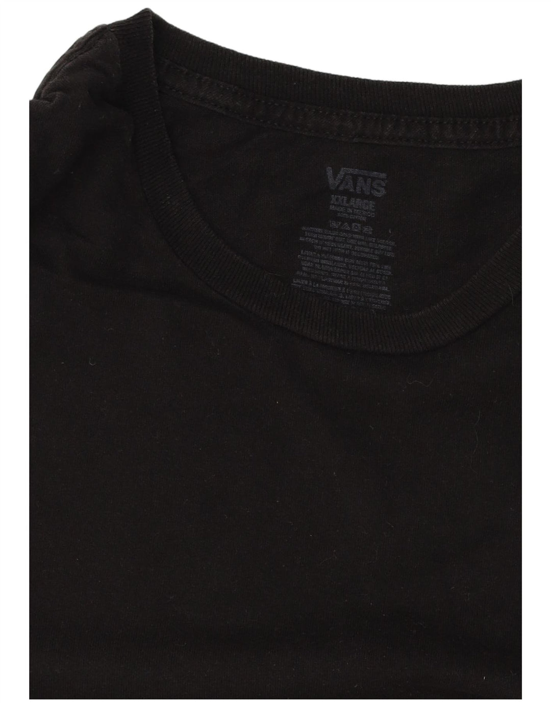 Camiseta masculina gráfica VANS Top 2XL algodão preto
