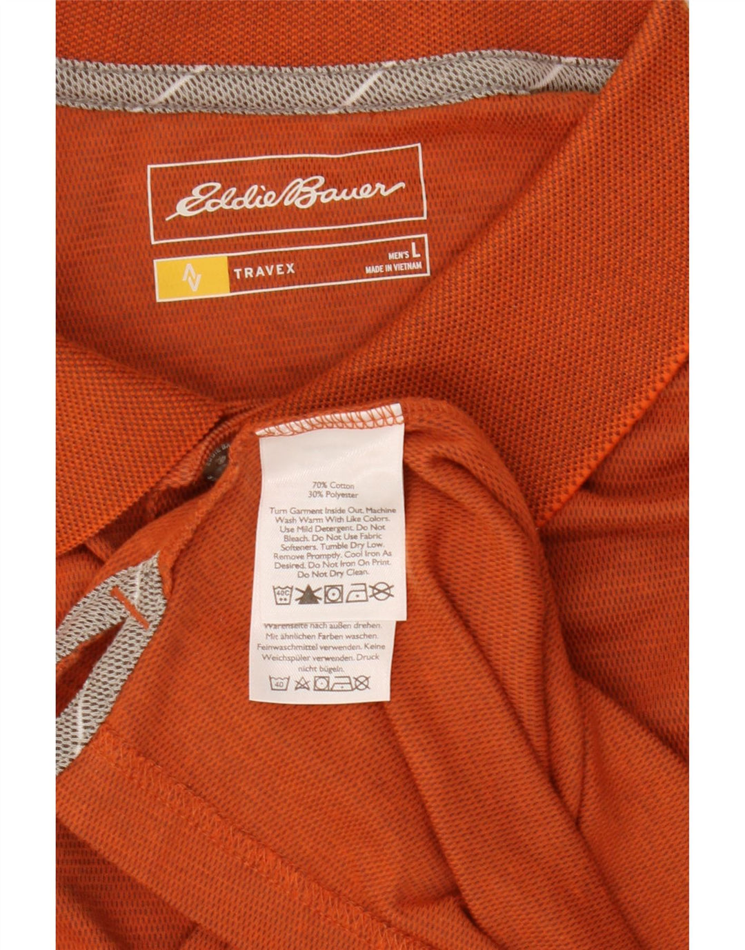 Camisa pólo masculina Eddie Bauer grande algodão laranja