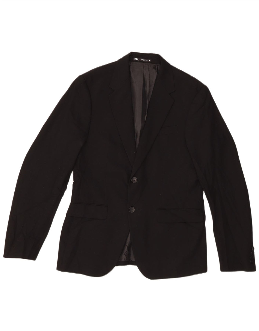 Jaqueta blazer masculina Zara com 2 botões EU 48 Viscose preta média