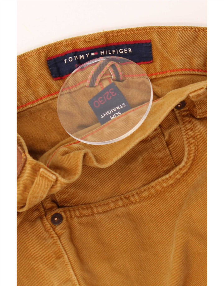 Tommy Hilfiger Masculino Slim Straight Jeans W32 L30 Bege