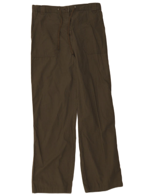 Calça casual feminina Marks & Spencer de cintura alta Reino Unido 12 médio W30 L30 cáqui