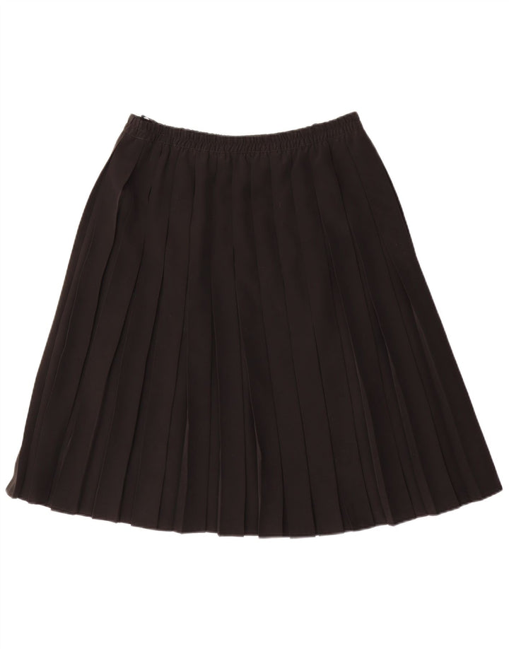Saia plissada feminina vintage EU 42 grande W34 poliéster preto