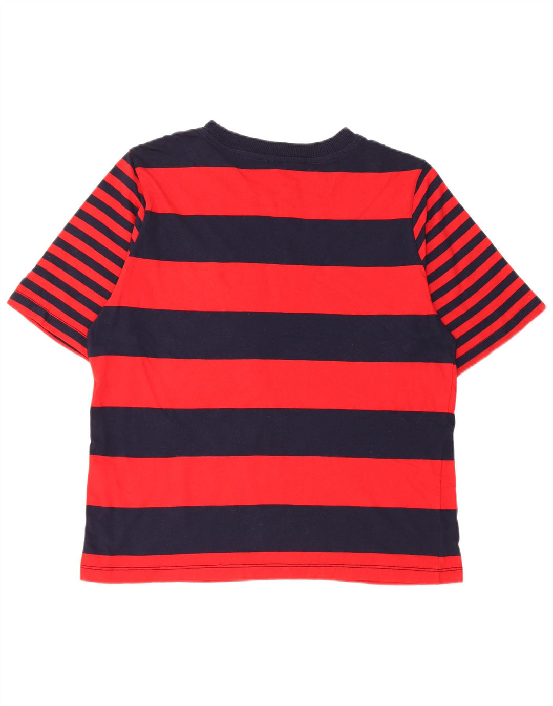 Camiseta masculina BENETTON de algodão listrado azul marinho médio