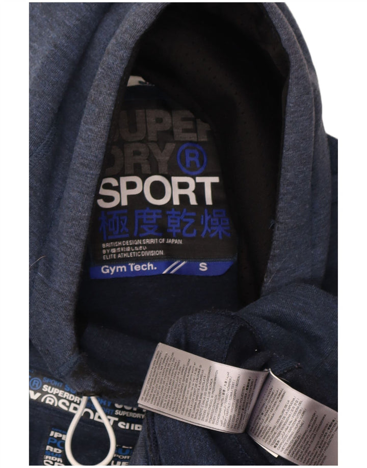 Suéter Superdry masculino com capuz gráfico pequeno azul marinho poliéster