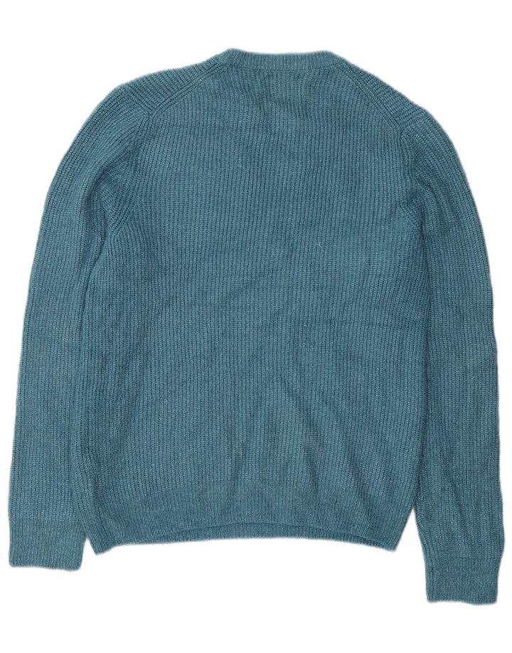 Suéter masculino Marks & Spencer com gola redonda e poliamida azul médio