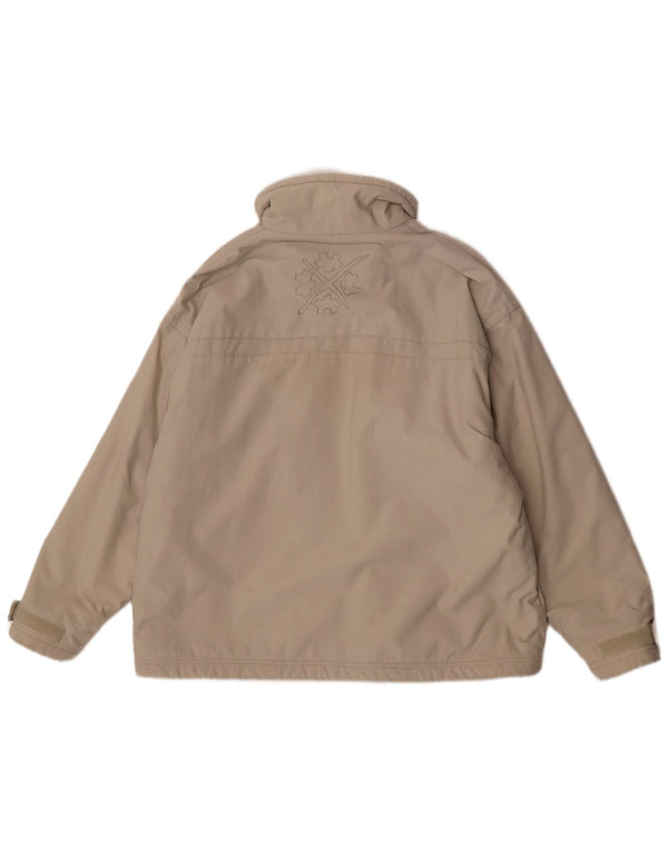 Jaqueta corta-vento masculina Exxtasy Loose Fit UK 36 pequena bege nylon
