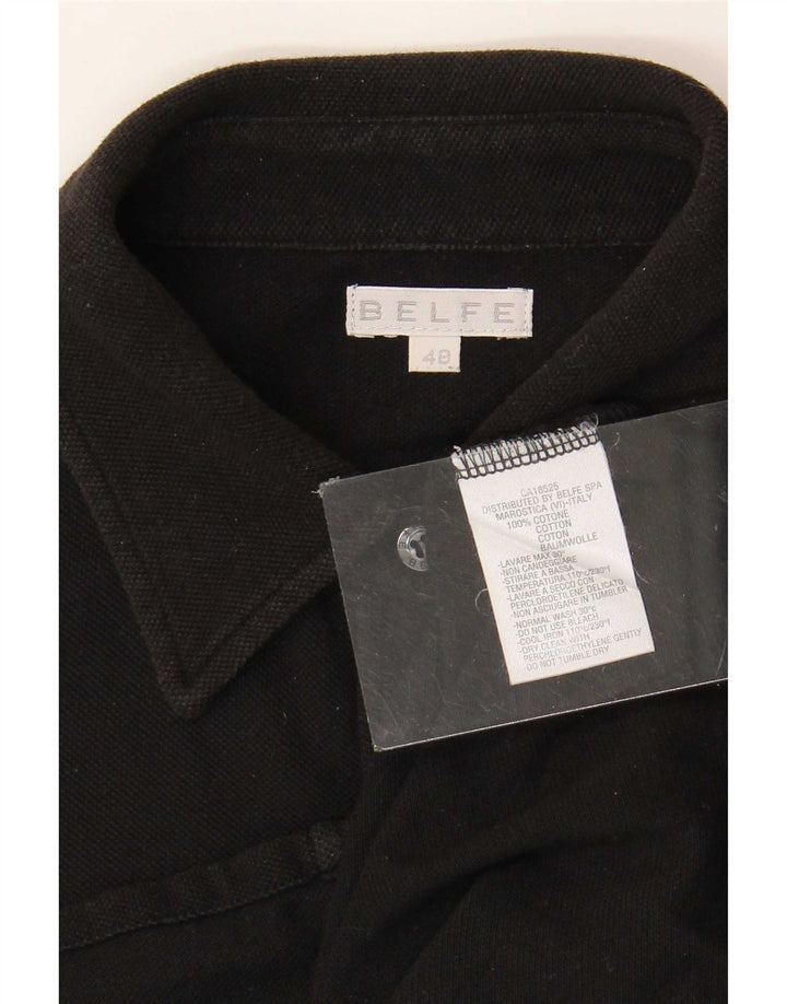 Belfe Camisa feminina de manga curta IT 48 XL algodão preto