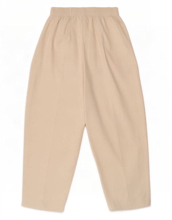 Calça de treino feminina Zara Loose Fit Reino Unido 12 algodão branco médio