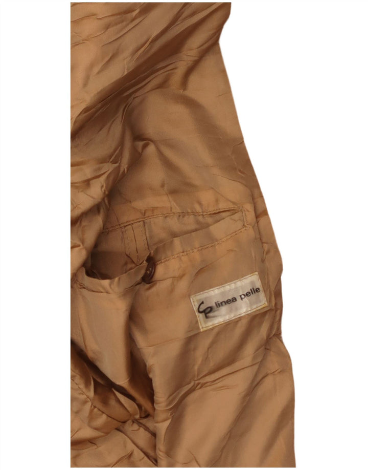 Jaqueta de couro masculina vintage UK 38 couro bege médio