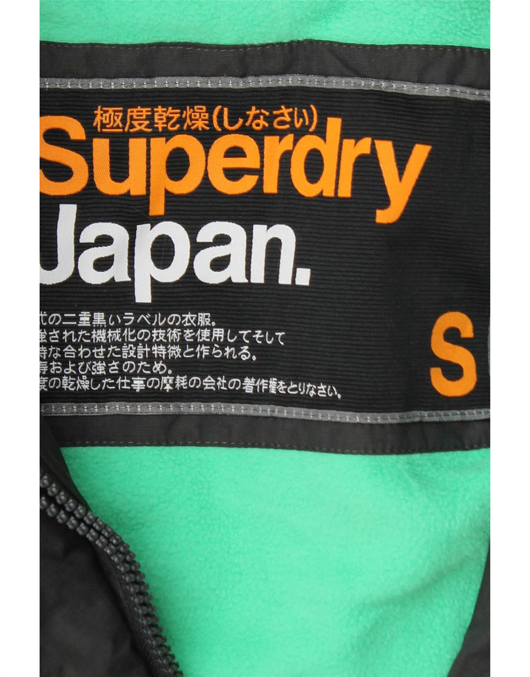 Jaqueta corta-vento feminina Superdry com capuz gráfico Reino Unido 10 pequeno cinza nylon