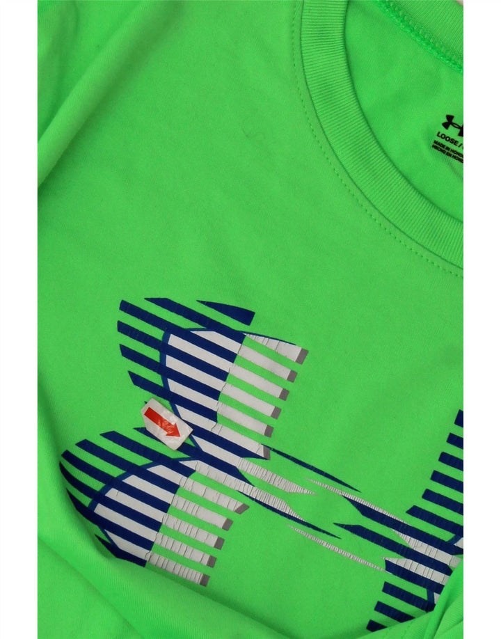 Camiseta gráfica UNDER ARMOUR Boys Heat Gear 13-14 anos XL verde