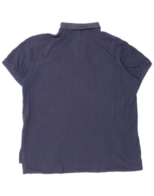 Camisa polo masculina Polo Ralph Lauren de ajuste personalizado 2XL algodão azul marinho