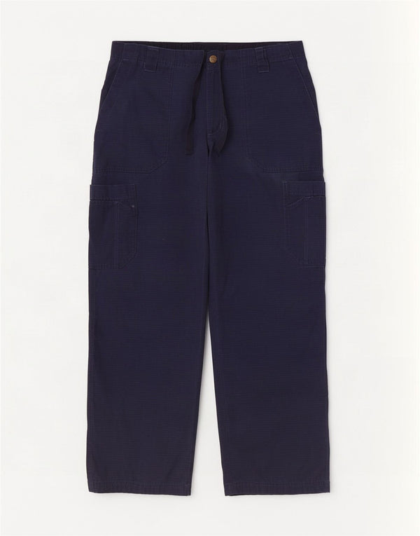 Calça cargo feminina Carhartt reta média W30 L30 algodão azul marinho