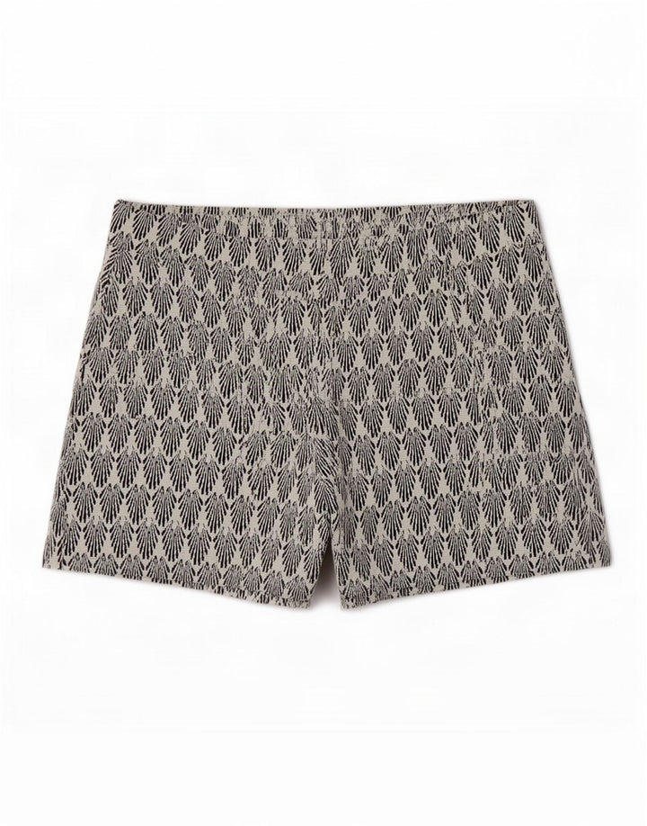 Zara Womens Abstract Pattern Hot Pants Grande W30 Poliéster Branco
