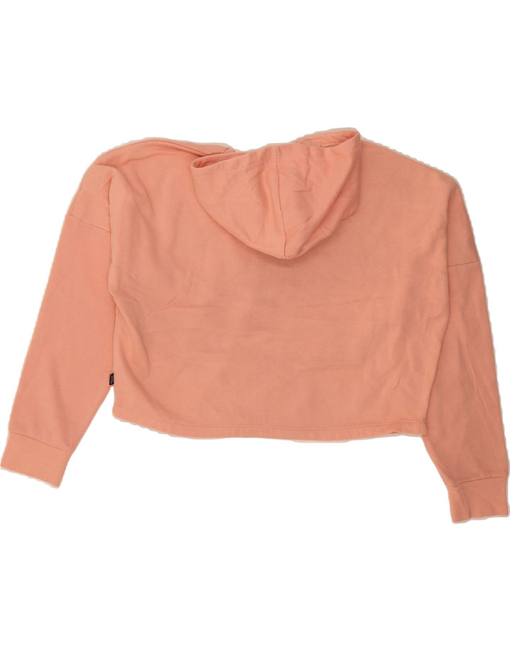 PUMA Girls Oversized Crop Graphic Hoodie Jumper 13-14 Years Pink Cotton Vintage Puma and Second-Hand Puma from Messina Hembry 