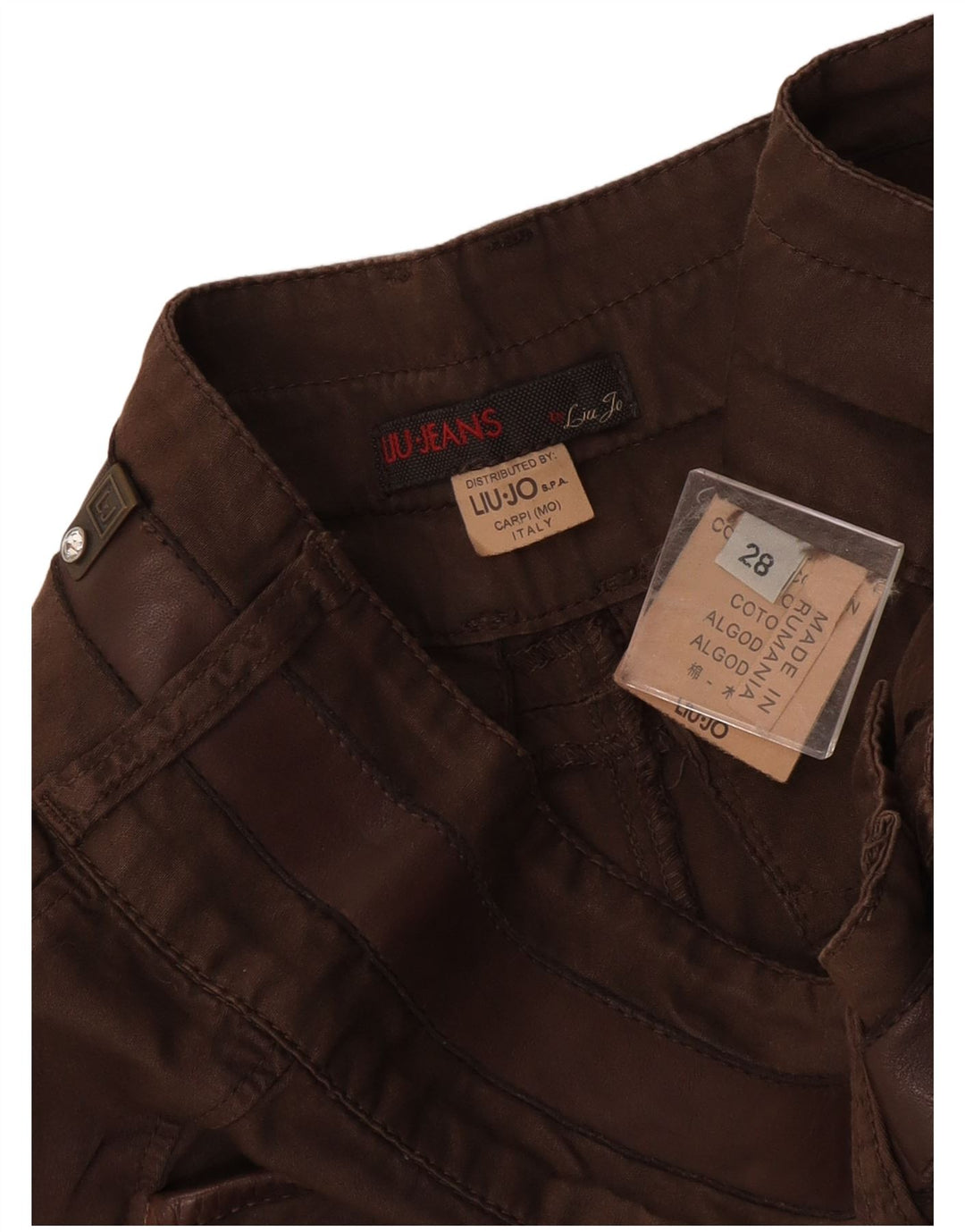 Liu Jo Shorts feminino casual W28 algodão marrom médio