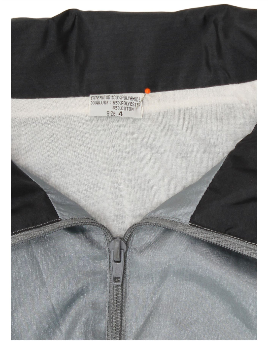 Jaqueta superior de agasalho masculino vintage XL poliamida geométrica cinza