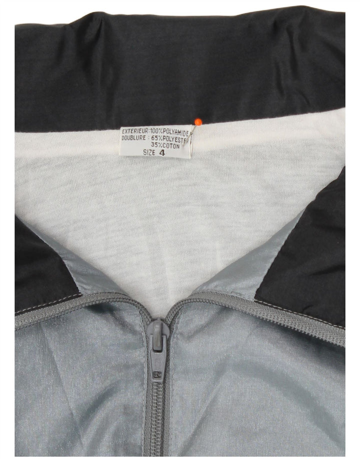 Jaqueta superior de agasalho masculino vintage XL poliamida geométrica cinza