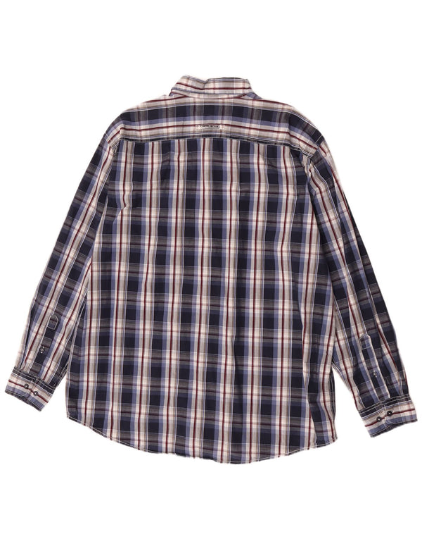 Camisa masculina Camel Active XL algodão xadrez azul marinho