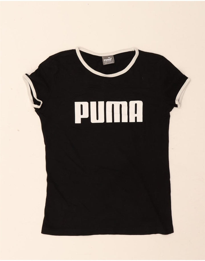 Puma Camiseta Feminina Graphic Top UK 8 Pequena Modal Preta