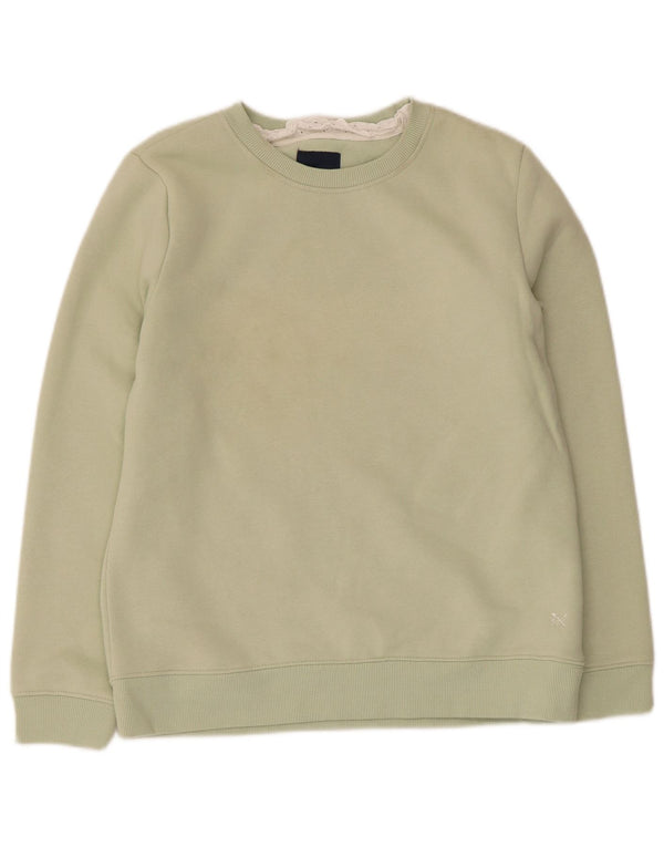 Crew Clothing Womens Sweater Jumper Reino Unido 10 Pequeno Algodão Verde
