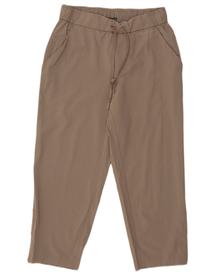 Calça feminina Eddie Bauer cônica cortada média W30 L24 poliéster cinza