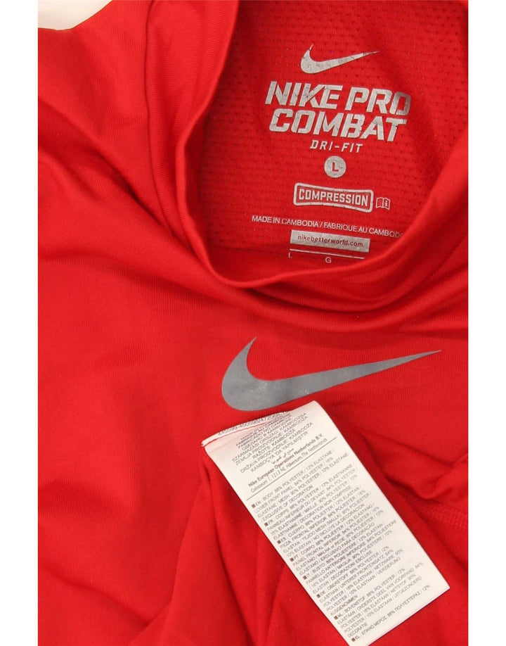 Nike Mens Dri Fit Top Manga Longa Grande Poliéster Vermelho