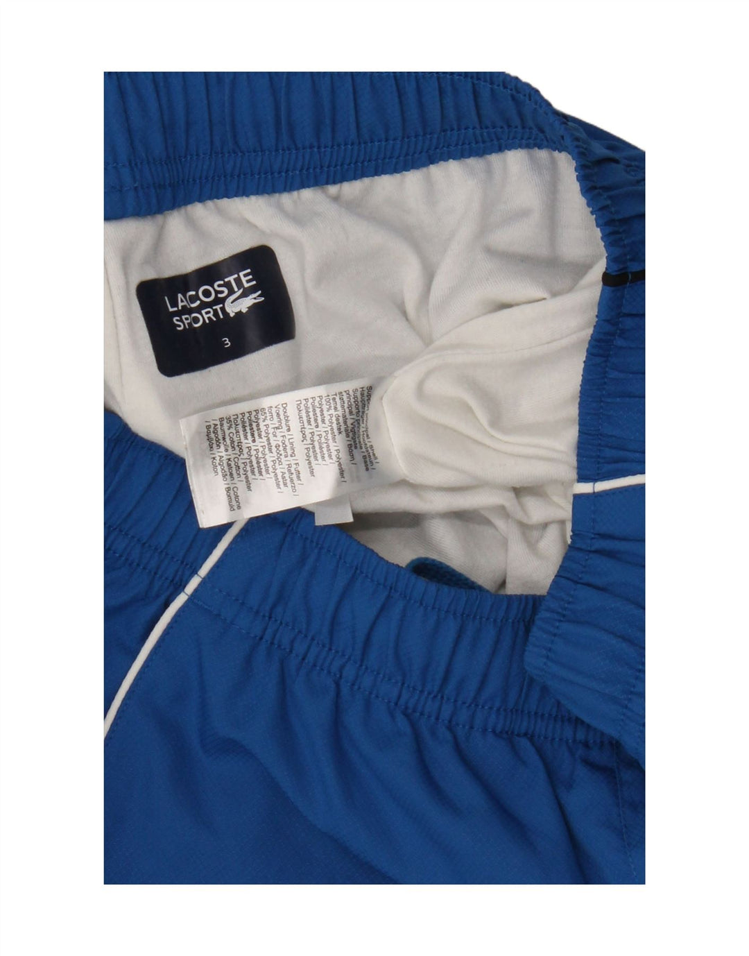 Shorts esportivos masculinos Lacoste tamanho 3 pequeno azul poliéster