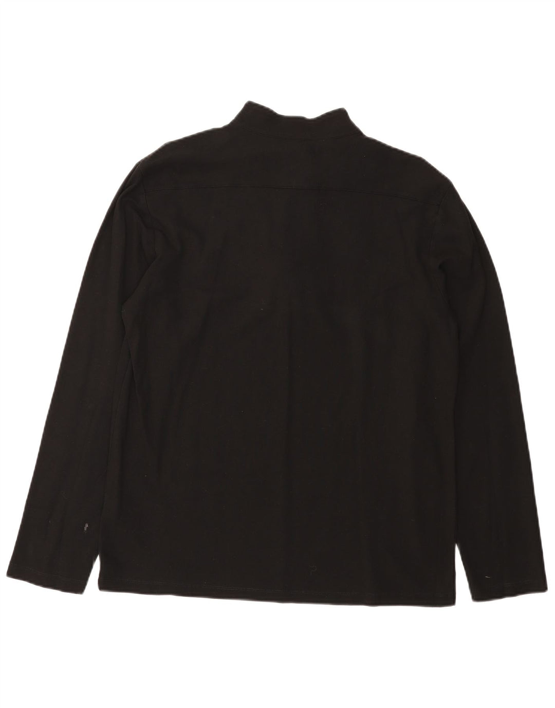 TRUSSARDI Camiseta masculina com zíper e manga comprida XL de algodão preto