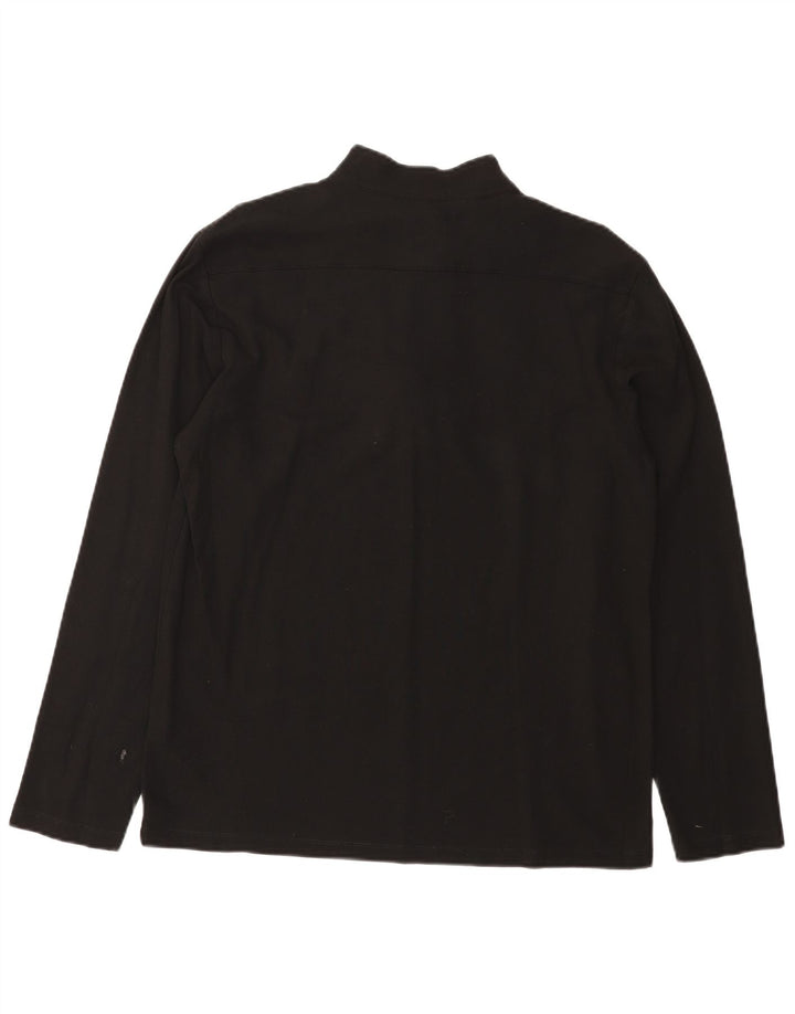 TRUSSARDI Camiseta masculina com zíper e manga comprida XL de algodão preto