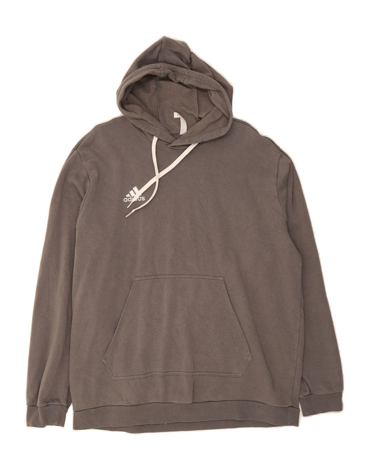 ADIDAS Mens Hoodie Jumper XL Grey Cotton Vintage Adidas and Second-Hand Adidas from Messina Hembry 