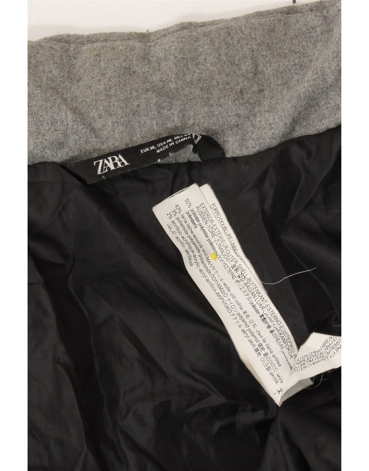 Jaqueta acolchoada masculina Zara UK 42 XL cinza poliéster