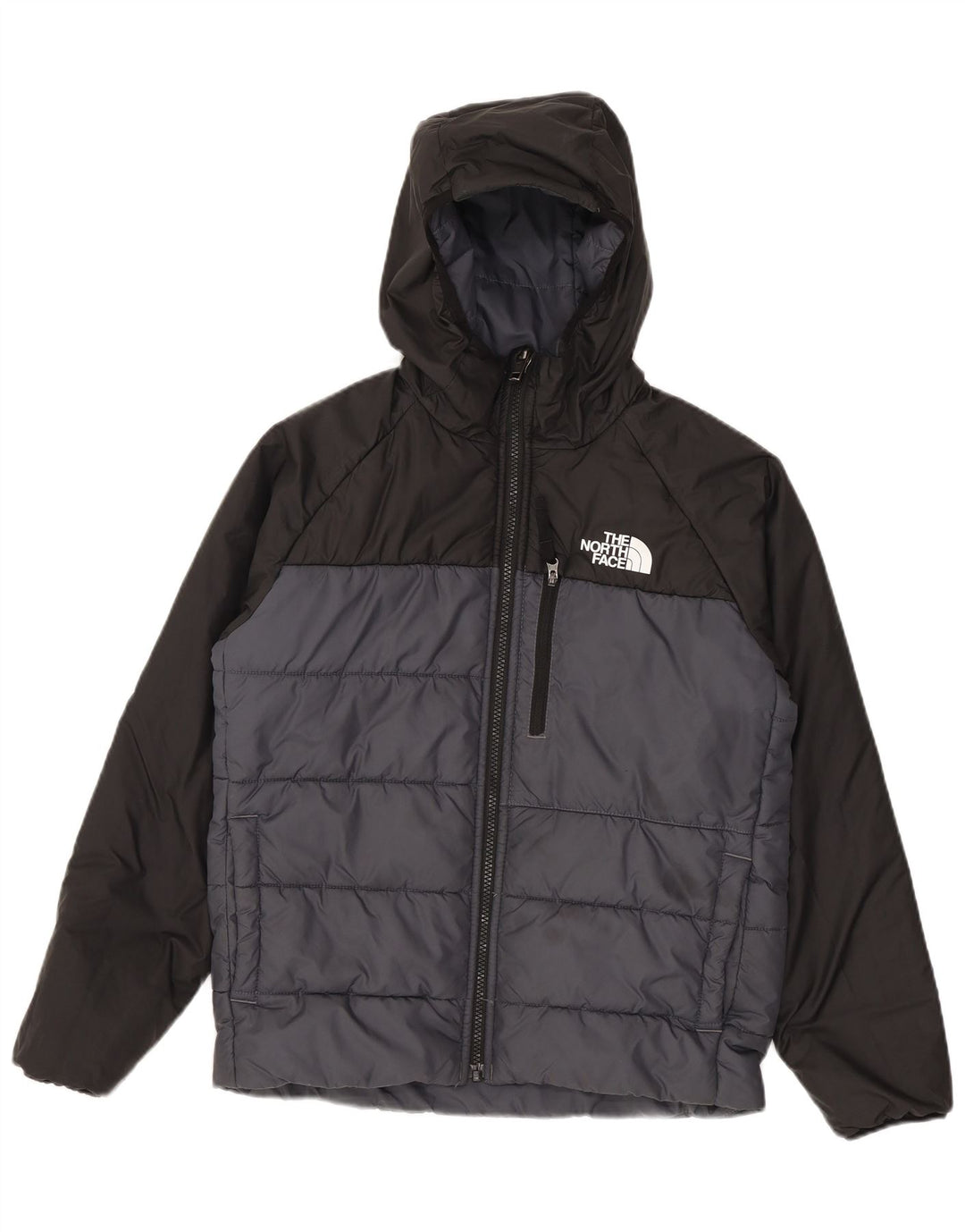 Jaqueta acolchoada The North Face Boys 11-12 anos grande bloco cinza
