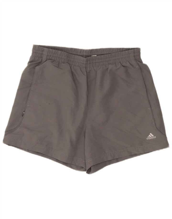 Shorts esportivos masculinos Adidas poliéster cinza médio