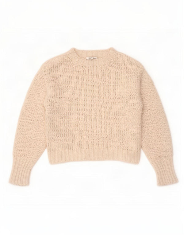 Topshop Suéter feminino superdimensionado com gola canoa Reino Unido 6 XS off white