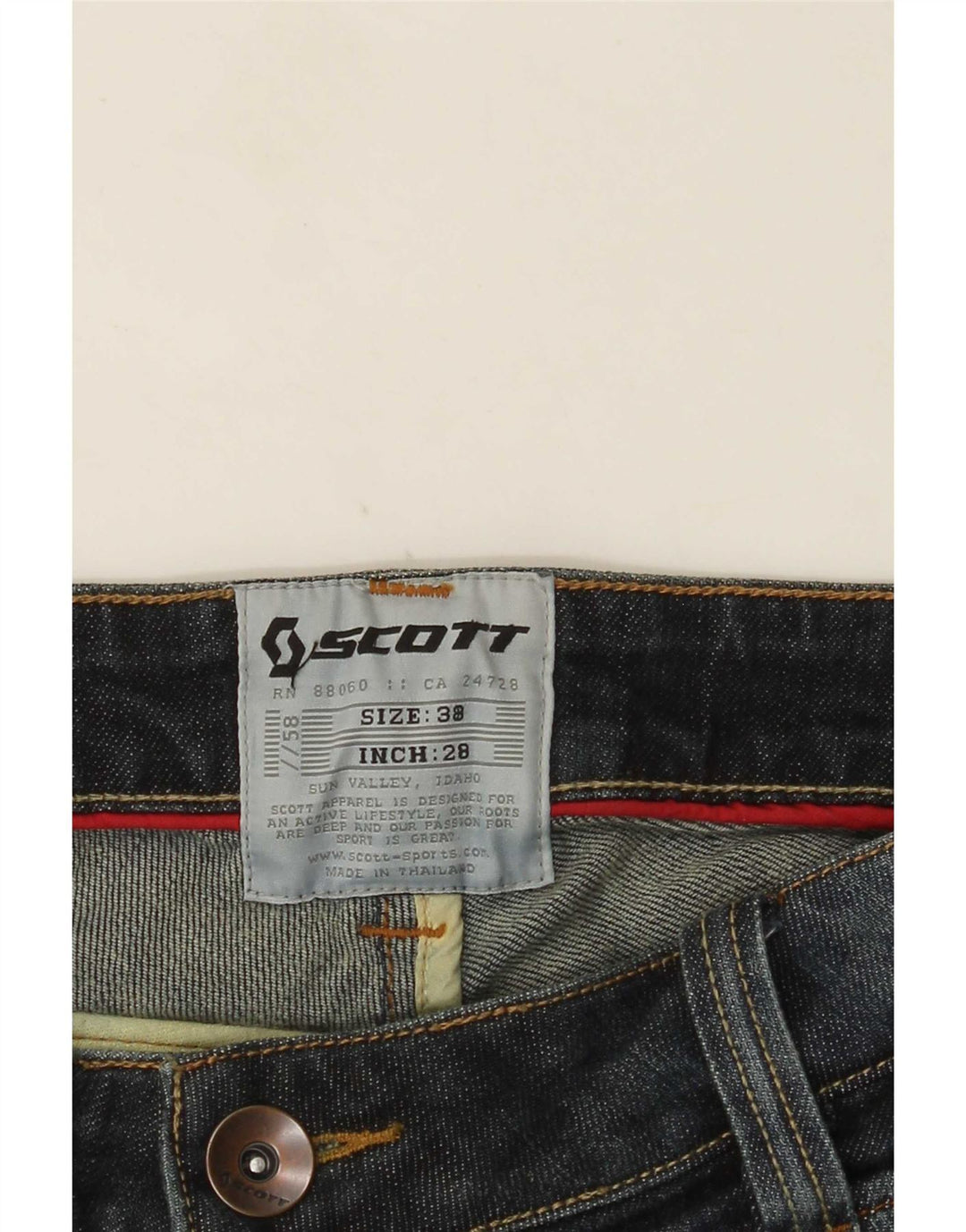 Calça jeans reta feminina Scott W28 L33 azul marinho