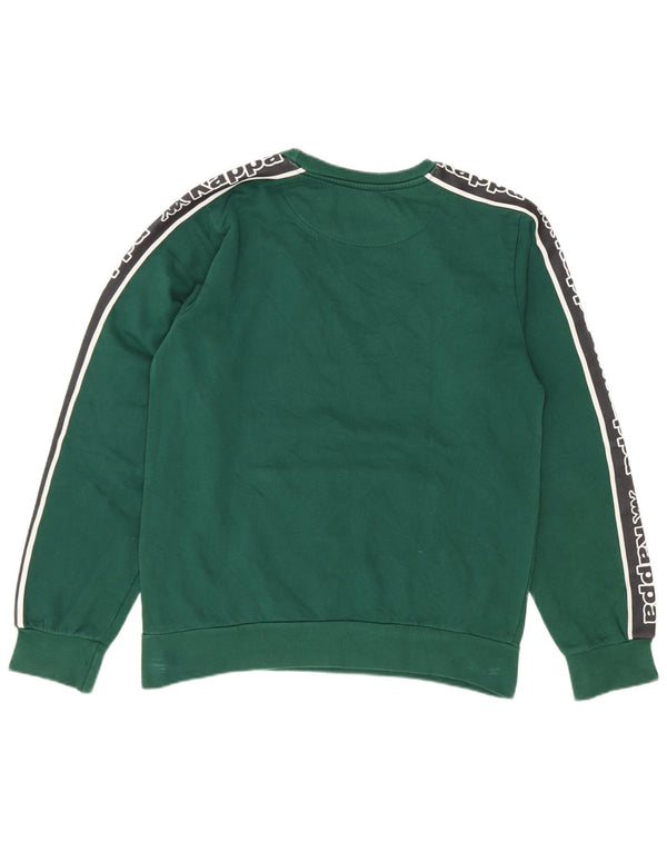 Suéter gráfico Kappa Boys 11-12 anos verde algodão colorblock