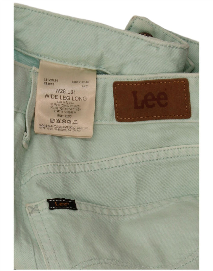 Lee Jeans feminino de perna larga W28 L29 algodão verde