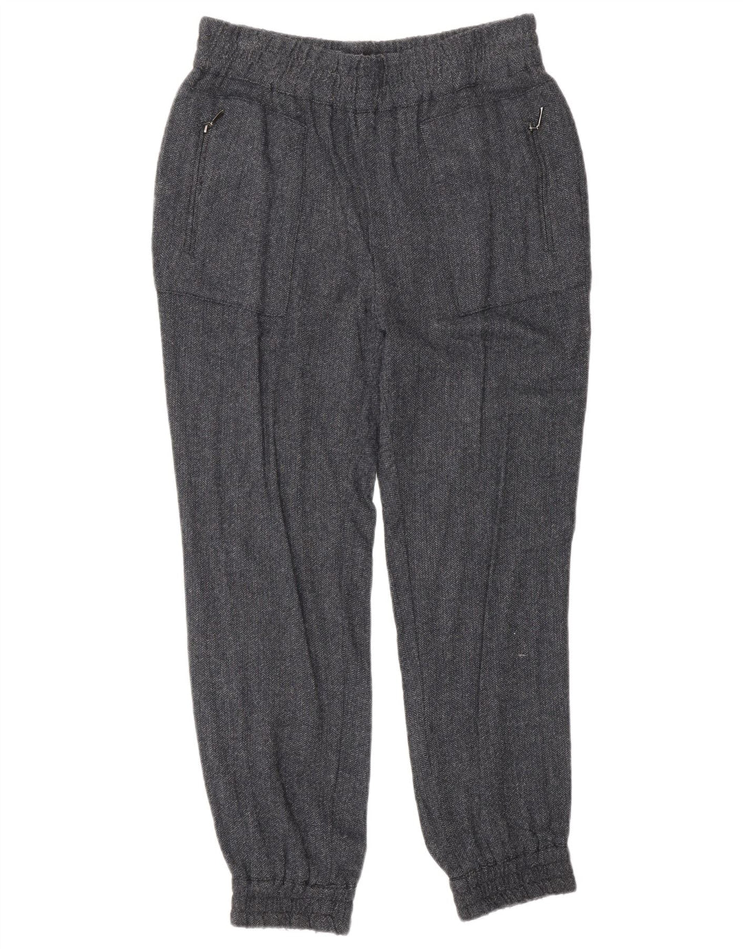 Calça jogger feminina Zara médio W28 L27 azul marinho espinha de peixe viscose