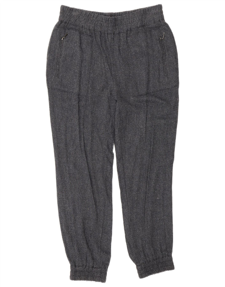 Calça jogger feminina Zara médio W28 L27 azul marinho espinha de peixe viscose