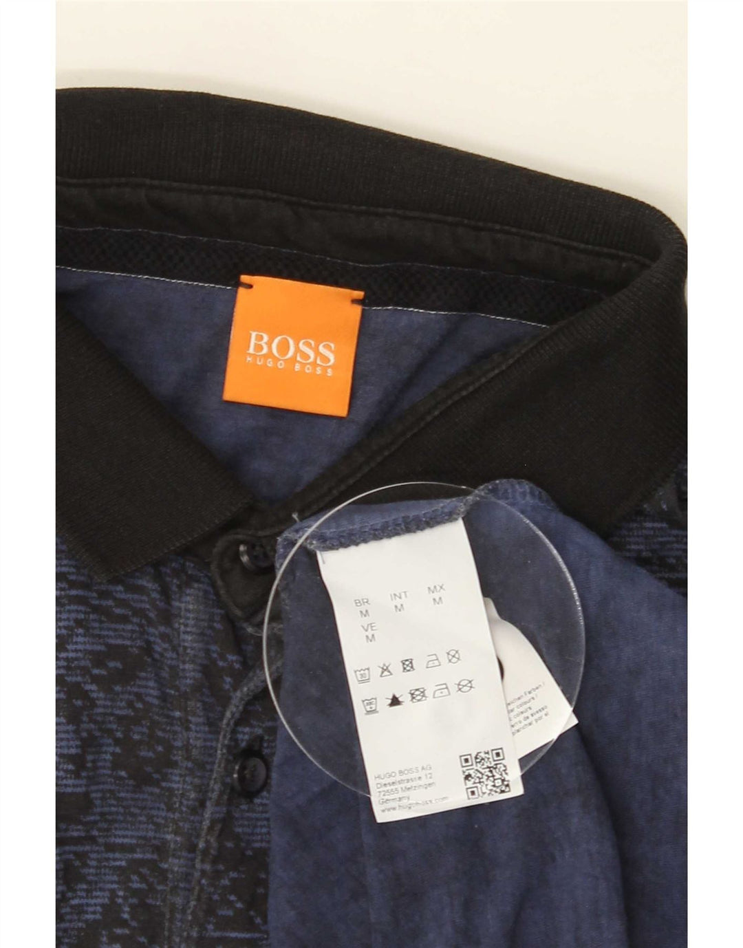 Camisa polo masculina Hugo Boss médio azul marinho floral algodão