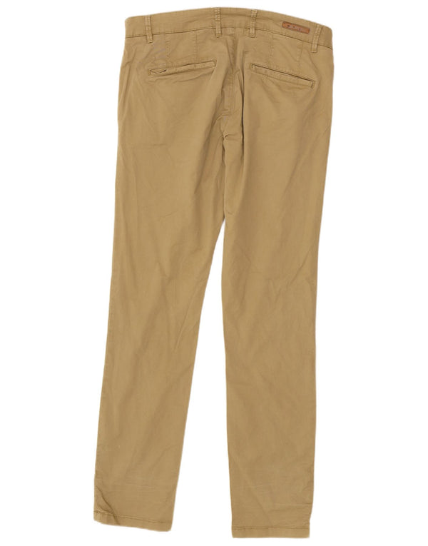 ZARA Mens Slim Chino Calças EU 42 Grande W32 L33 Algodão Bege