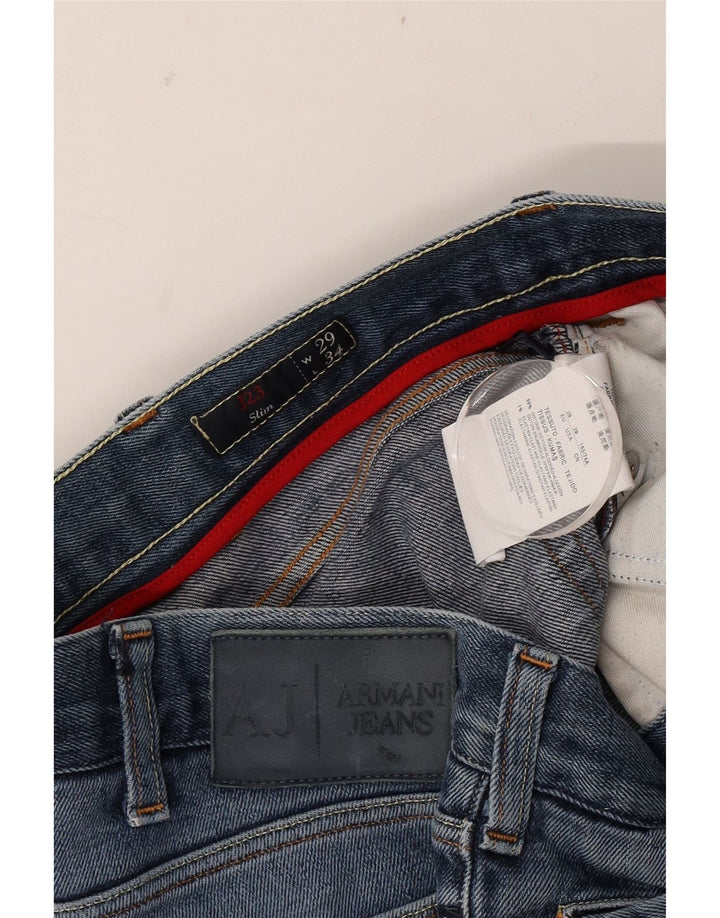 Armani feminino slim jeans W29 L34 algodão azul